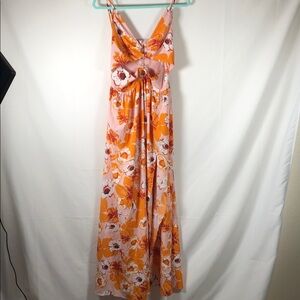 Hello Molly Floral Babydoll Cutout Maxi Dress Wedding Guest, Graduation